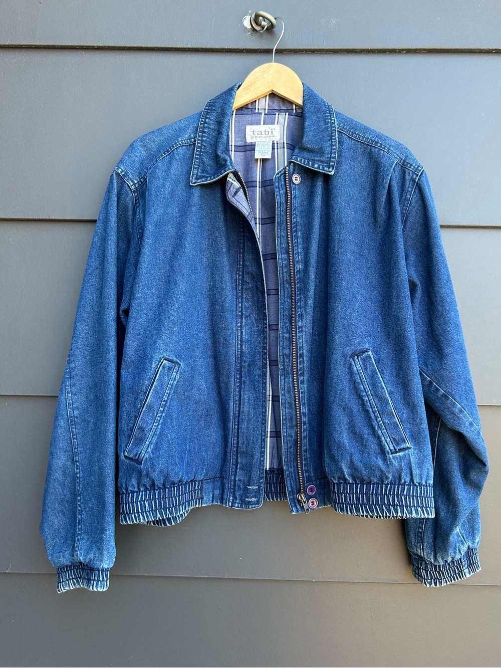 TABI international lined Blue Denim Bomber Jacket - Size M